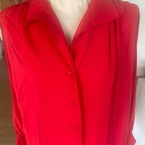 Lanvin Paris Red Silk Jacket  French Size 40 Vintage 1980’s